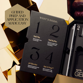 APRÉS Gel-X complete kit with all essential tools and low-odor workflow.