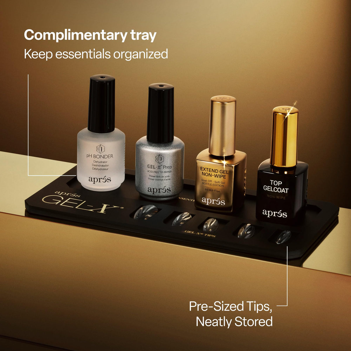 APRÉS Gel-X fast-application tips reduce filing and chair time.