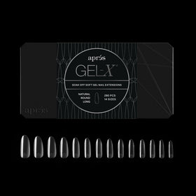 APRÉS Gel-X round natural tips box for seamless extensions.