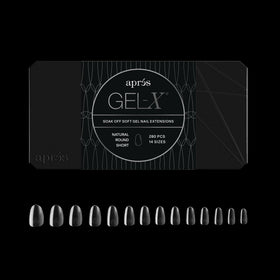 APRÉS Gel-X round box tips natural finish for a seamless extension