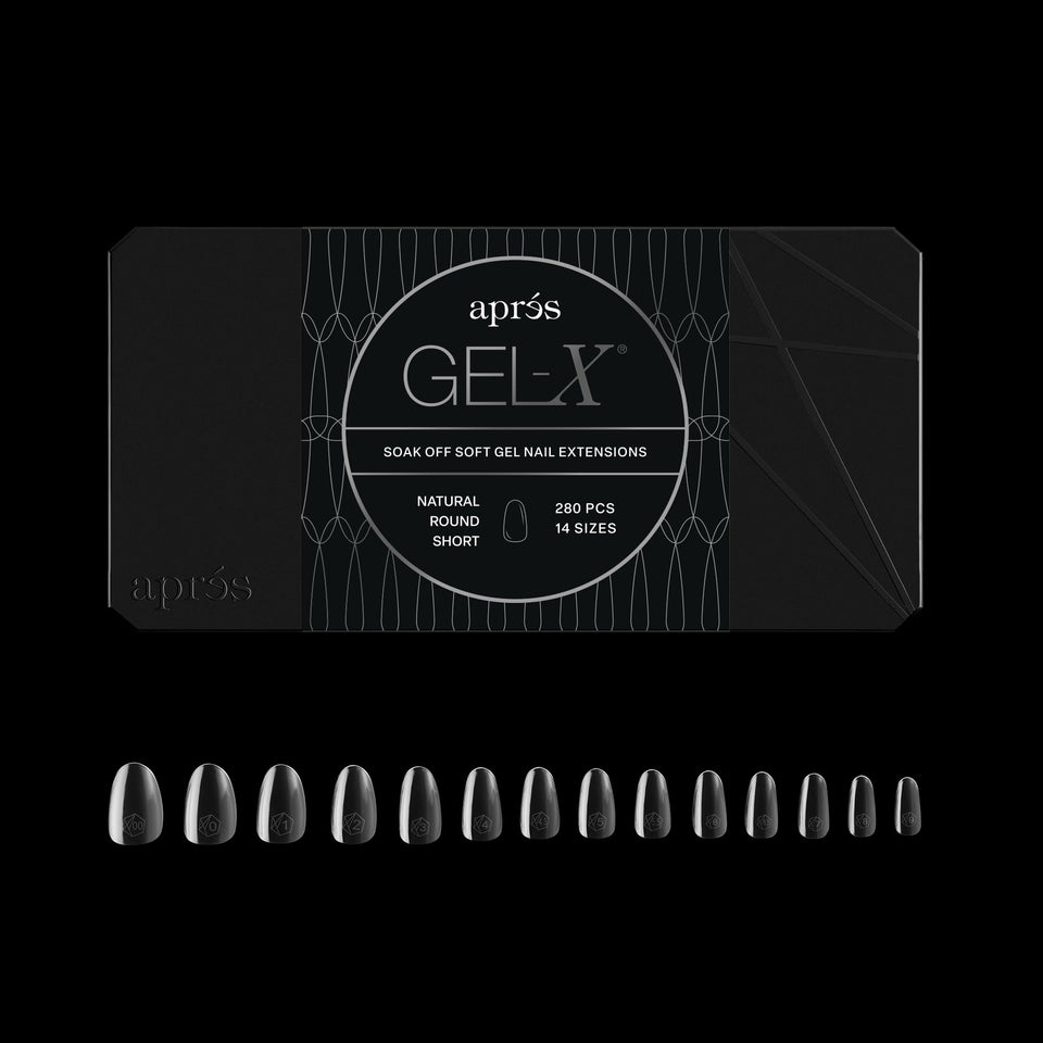 APRÉS Gel-X round box tips natural finish for a seamless extension