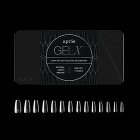 Close-up of thinner-base Gel-X tips for a seamless finish.