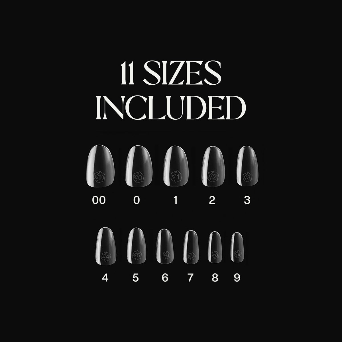 APRES Gel-X tips 00-9 sizes offering versatile nail shaping