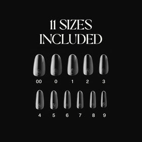APRES Gel-X tips with 11 sizes cover every nail shape for precise fitting.
