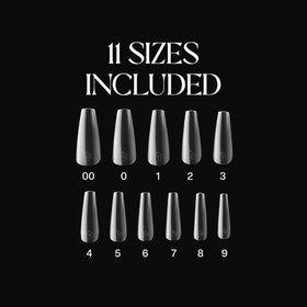 APRES Gel-X 500 tips in 11 sizes support precise fit for any nail.
