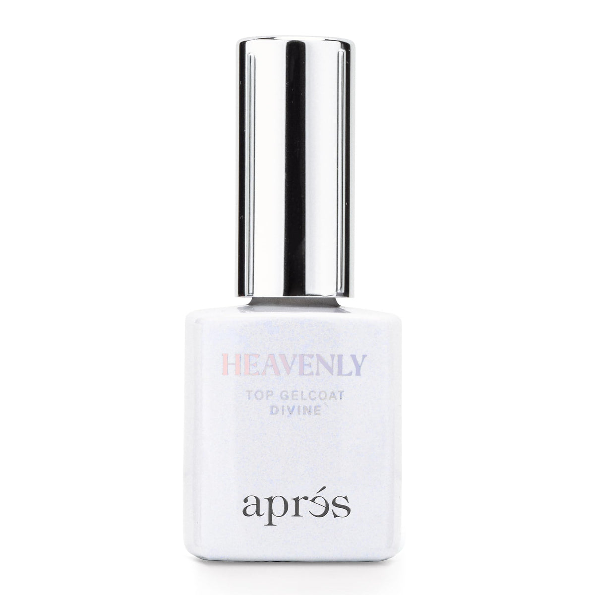 APRÉS Heavenly Top Gelcoat Angelic shade on nails featuring fresh green shimmer.