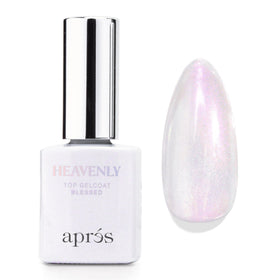 APRES Heavenly Top Gelcoat bottle closeup showing sparkling finish for long-lasting shine