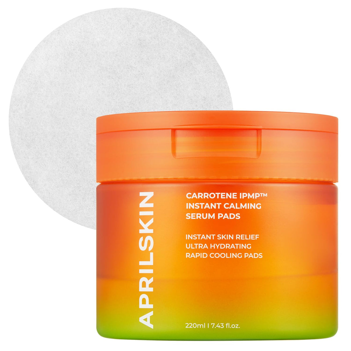 APRILSKIN Carrotene IPMP serum pad close-up showing soothing cooling effect