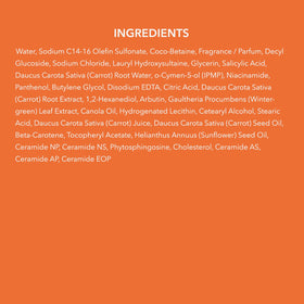 APRILSKIN Carrotene IPMP Exfoliating Body Wash pH 5-5 indicator on label