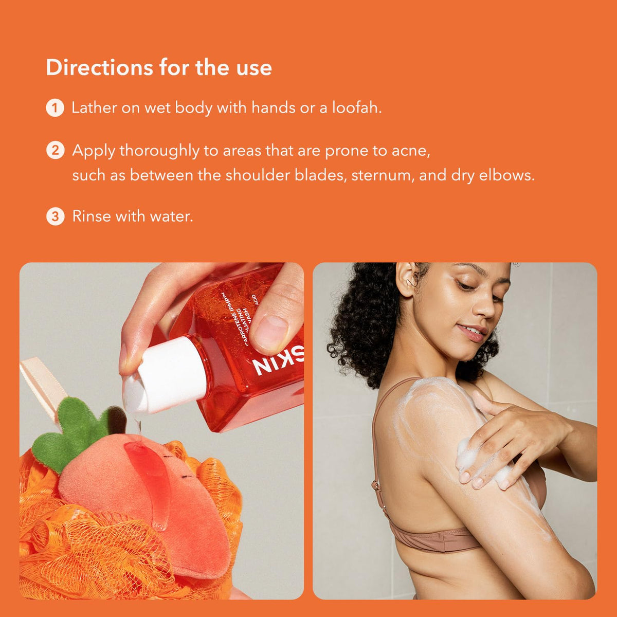 APRILSKIN Carrotene IPMP Exfoliating Body Wash salicylic acid particles close-up
