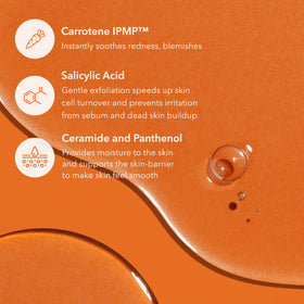 APRILSKIN Carrotene IPMP Exfoliating Body Wash vegan and cruelty-free badge on packaging