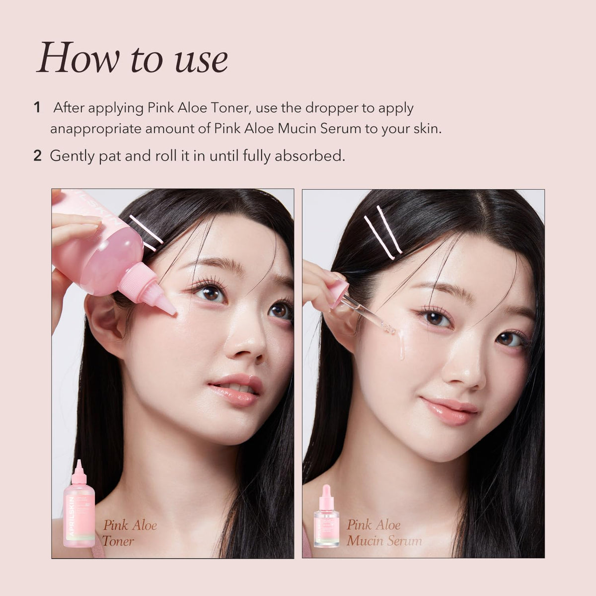 APRILSKIN Pink Aloe Mucin Serum glow finish on skin