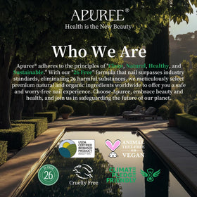 APUREE Cuticle Oil Pen beside skincare items suggests hypoallergenic care.
