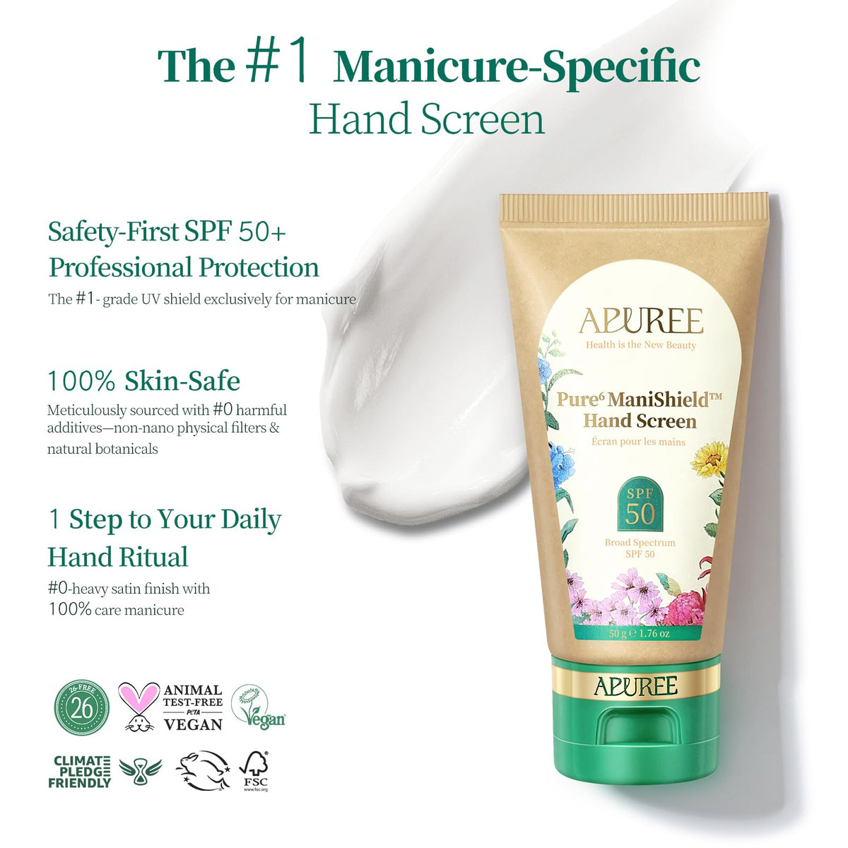 APUREE Hand Screen hydration detail emphasizes deep moisturization