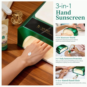 APUREE U V Nail Screen packaging display highlights FSA/HSA compatibility