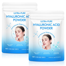 APUUFYQC Hyaluronic Acid Powder bottle pour showing convenient hydration prep for DIY serums
