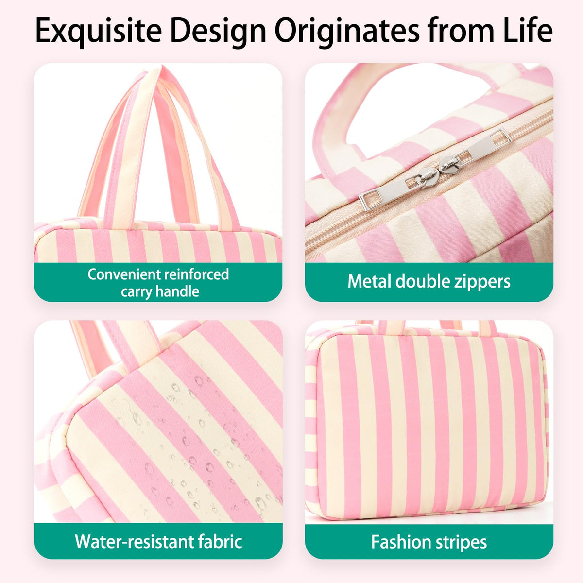 Apxouans cosmetic bag opens to reveal multiple compartments for easy access.