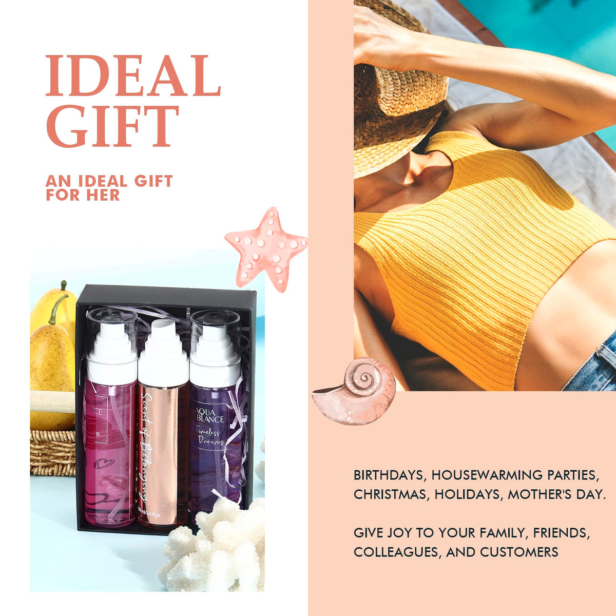 AQUA BLANCE gift set unboxing image highlighting elegant packaging.