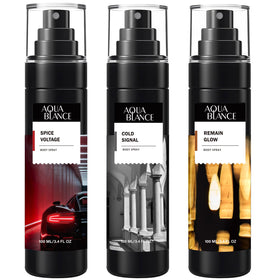AQUA BLANCE Spice Voltage bottle detail showing bold masculine aroma for the everyday man