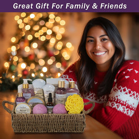 Aqua Elegante Bath Spa Gift Set contents closeup highlighting fifteen pieces for complete at-home spa.
