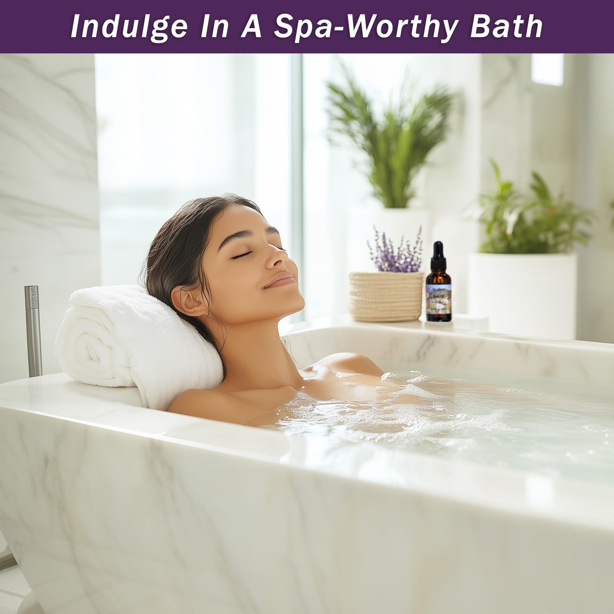 Aqua Elegante Lavender Chamomile scent close-up highlighting calming aroma.