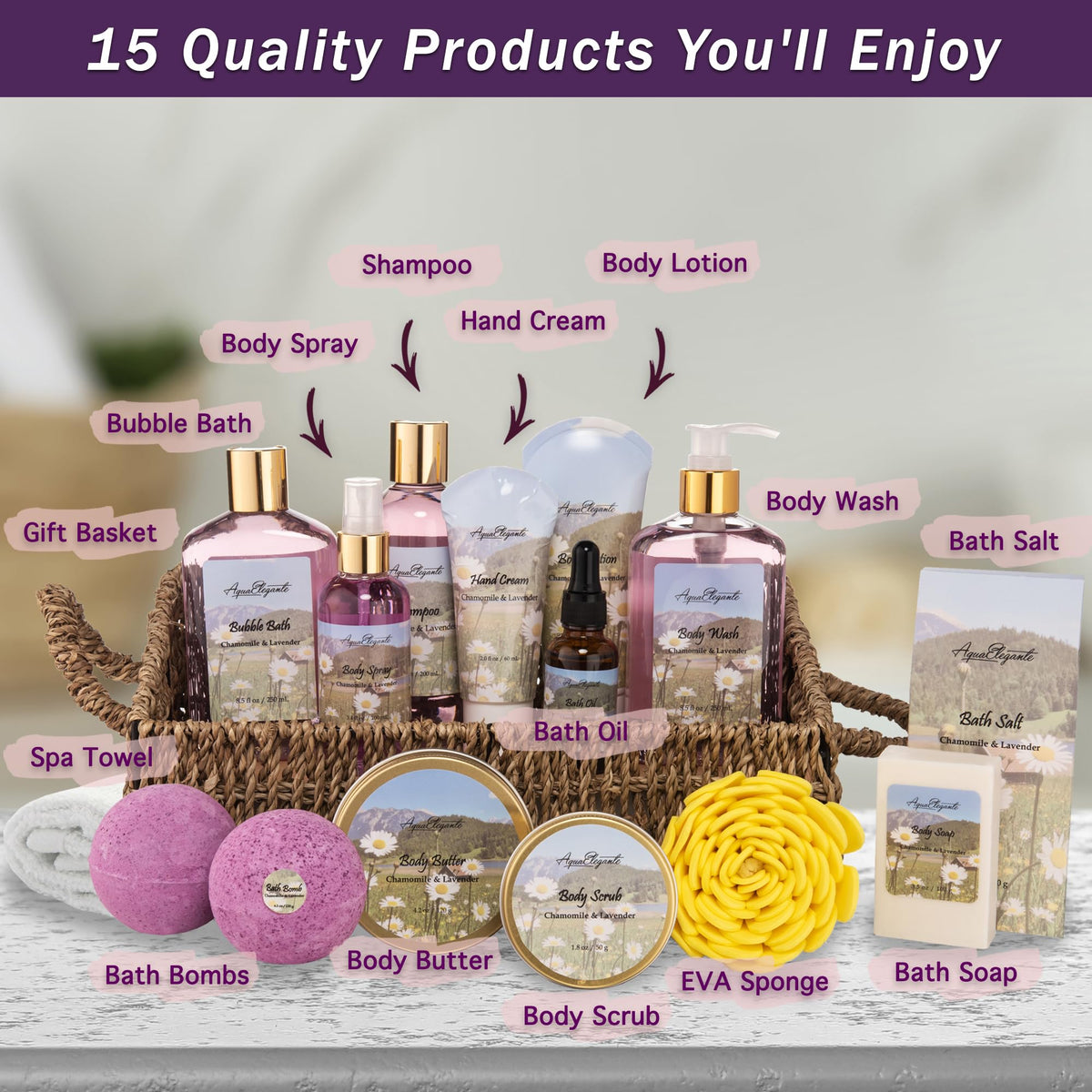 Aqua Elegante Bath Spa Gift Set packaging image shows ready-to-gift presentation.