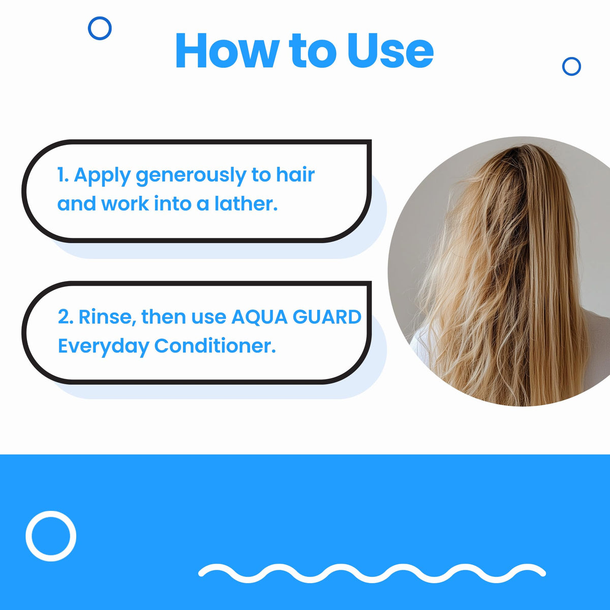 Aqua Guard Clarifying Shampoo color-safe formula swatch demonstrating maintained shade.