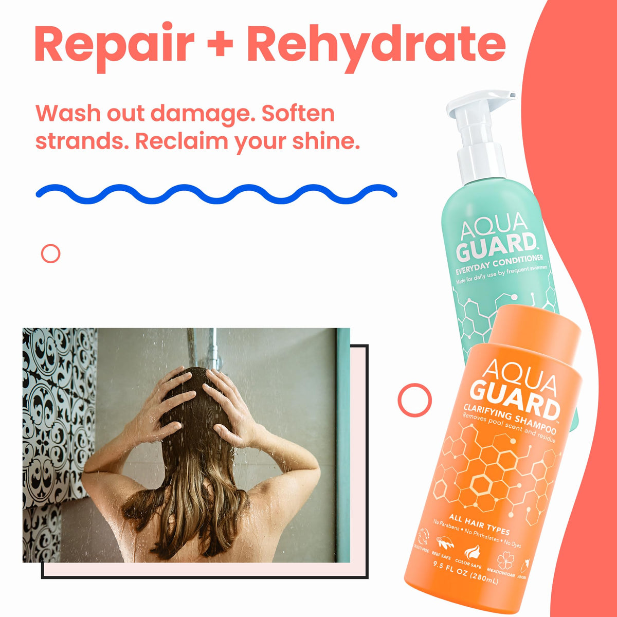 AQUA GUARD Easy Detangler smooths knots with built-in UV protection for sunny days