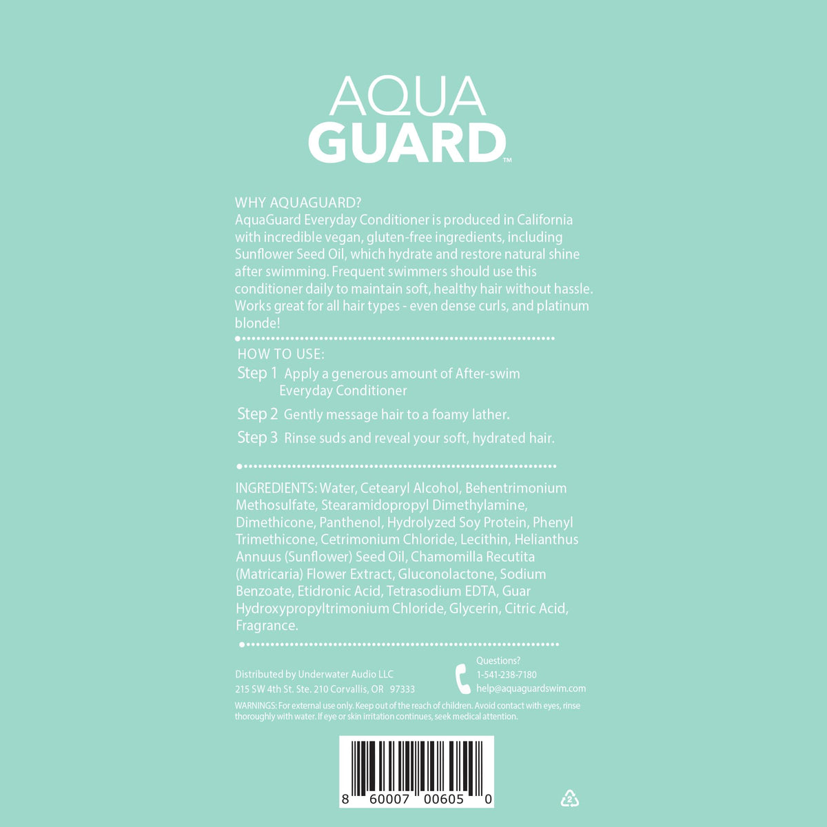 AQUA GUARD Everyday Conditioner in a bathroom setting, ready for a post-swim routine