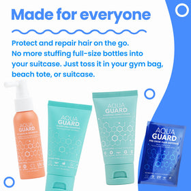 Aqua Guard Gentle Clarifying Shampoo 1.5 oz cleanses chlorine residue gently.