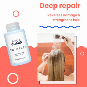AQUA GUARD Swim Bundle hero image showing complete care for hair and skin