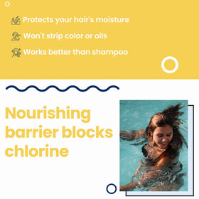 Swimmer at poolside with Aqua Guard in view for pre swim protection.
