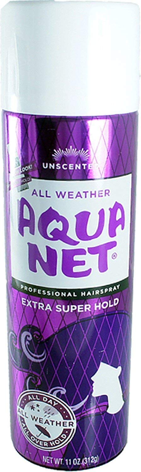 Aqua Net Extra Super Hold unscented bottle for strong, long-lasting styles.