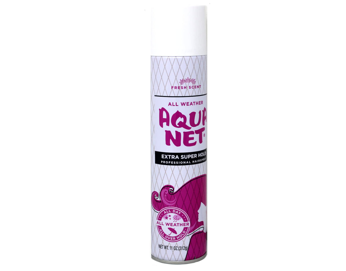 Aqua Net hair spray clear mist demonstrates no flaking or residue