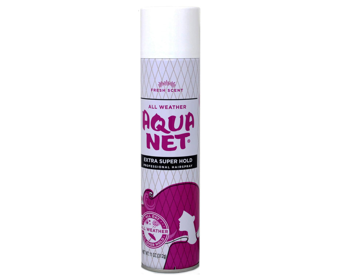 Aqua Net Professional Hair Spray Extra Super Hold 11oz side view shows sturdy mist