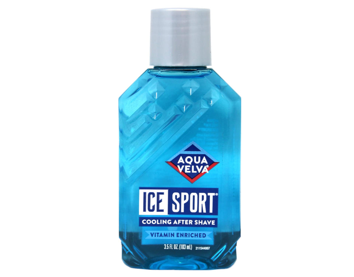 Aqua Velva Ice Sport bottle being poured for instant skin cooling
