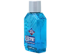 Aqua Velva Ice Sport label close-up highlights classic formula