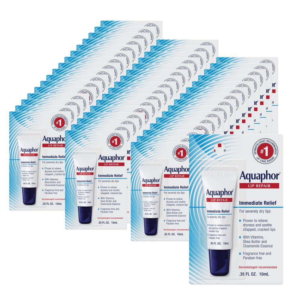 Aquaphor Lip Repair tube close-up offering instant moisture