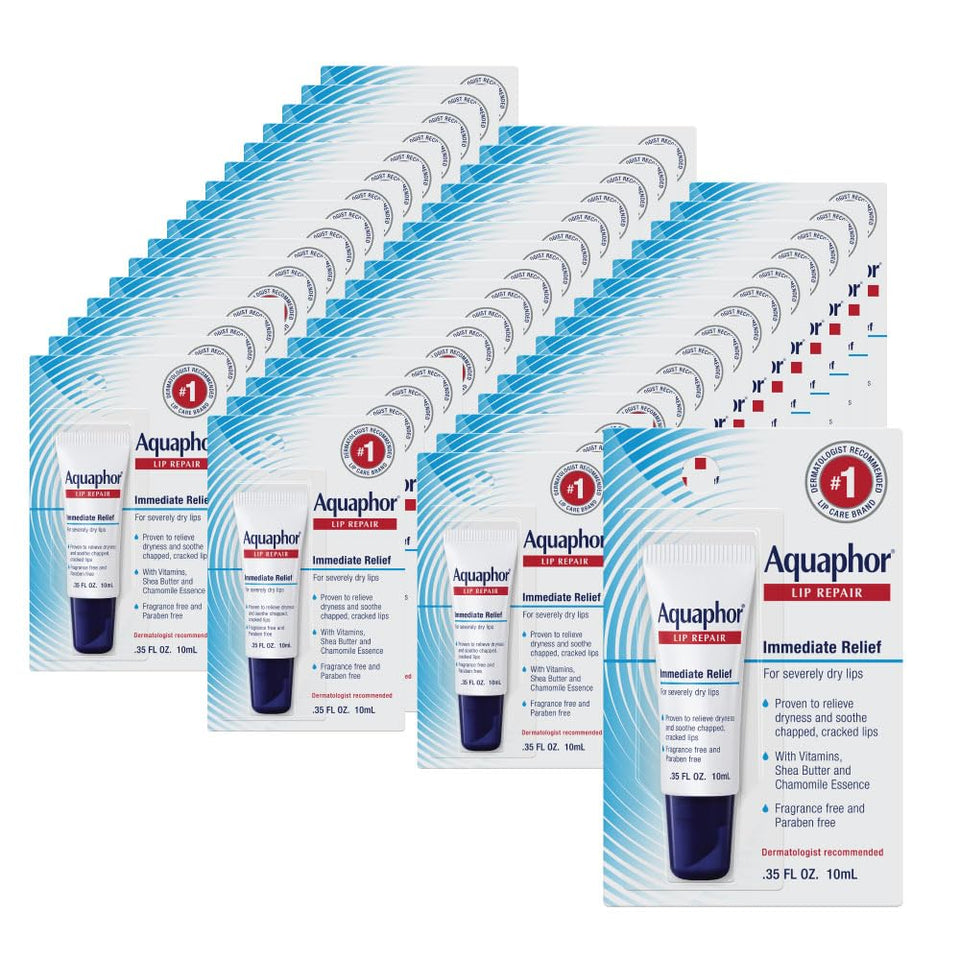 Aquaphor Lip Repair tube close-up offering instant moisture