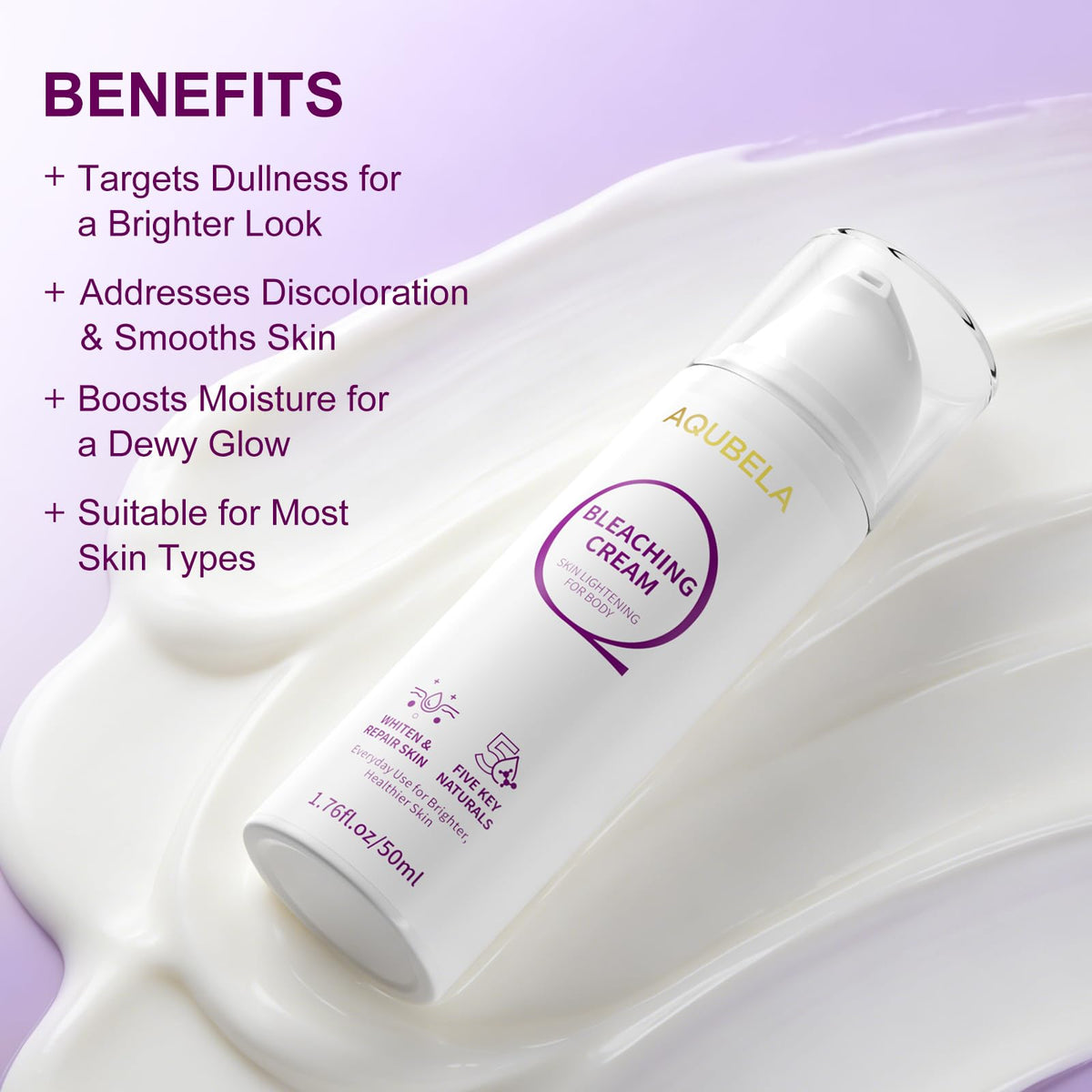 AQUBELA Skin Lightening Cream inner thigh care for balanced skin tone.