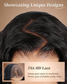 Arabella 5x6 glueless bob wig 210% density delivers a lush, voluminous silhouette.