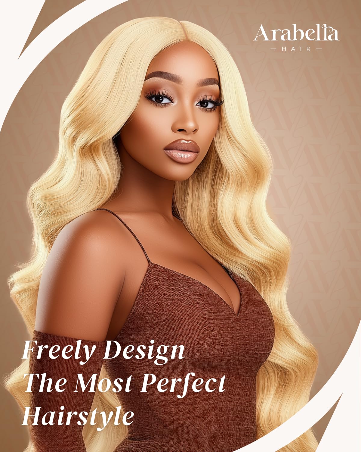 Arabella 613 blonde lace front wig in 613 color for easy daily styling.