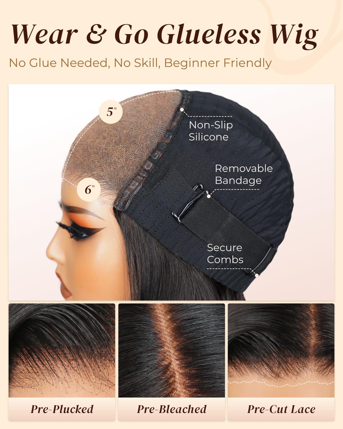 Arabella Silky Hairline—cloud-like fullness with silky-smooth texture.