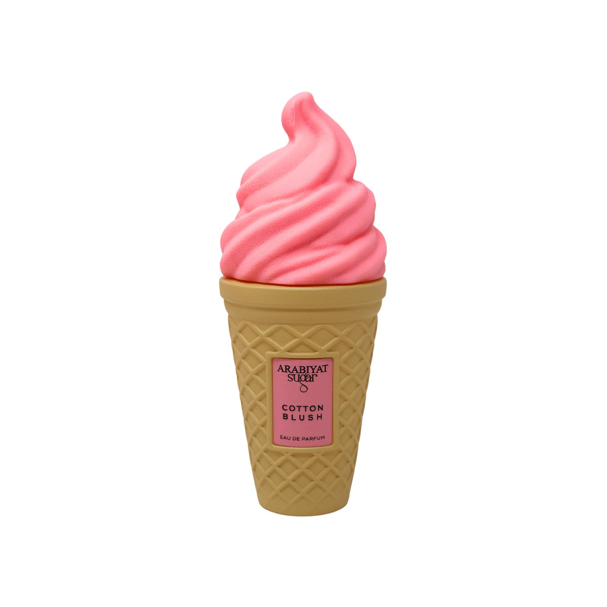 Arabiyat Sugar Cotton Blush label closeup reveals fruity top notes and bright vibe.