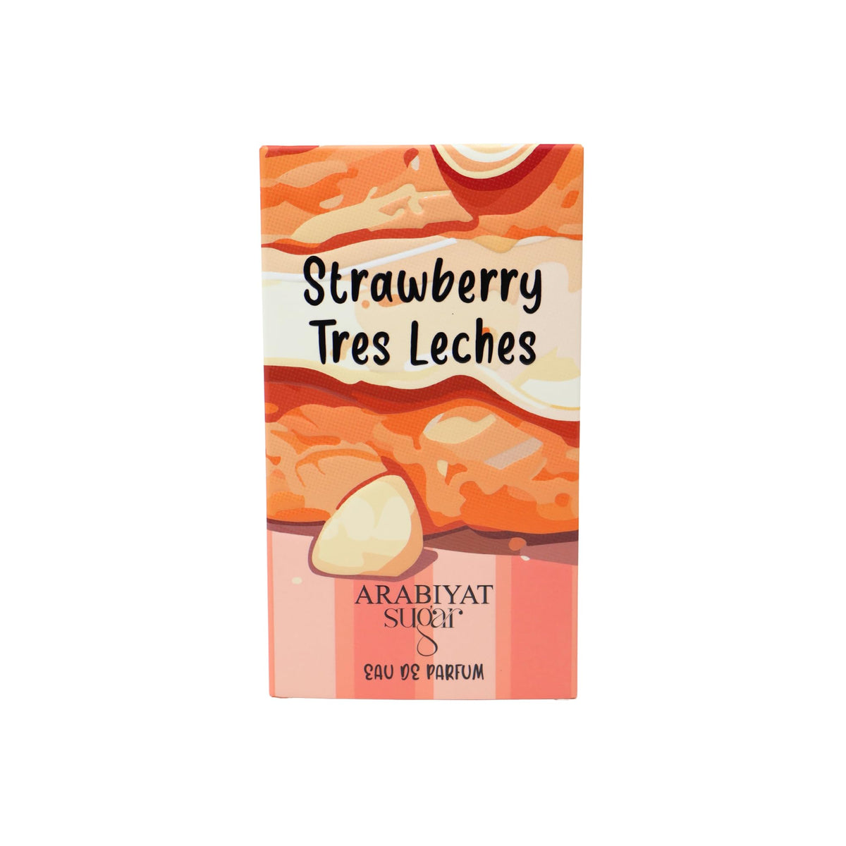 ARABIYAT Sugar Strawberry Tred Leches EDP box packaging on shelf