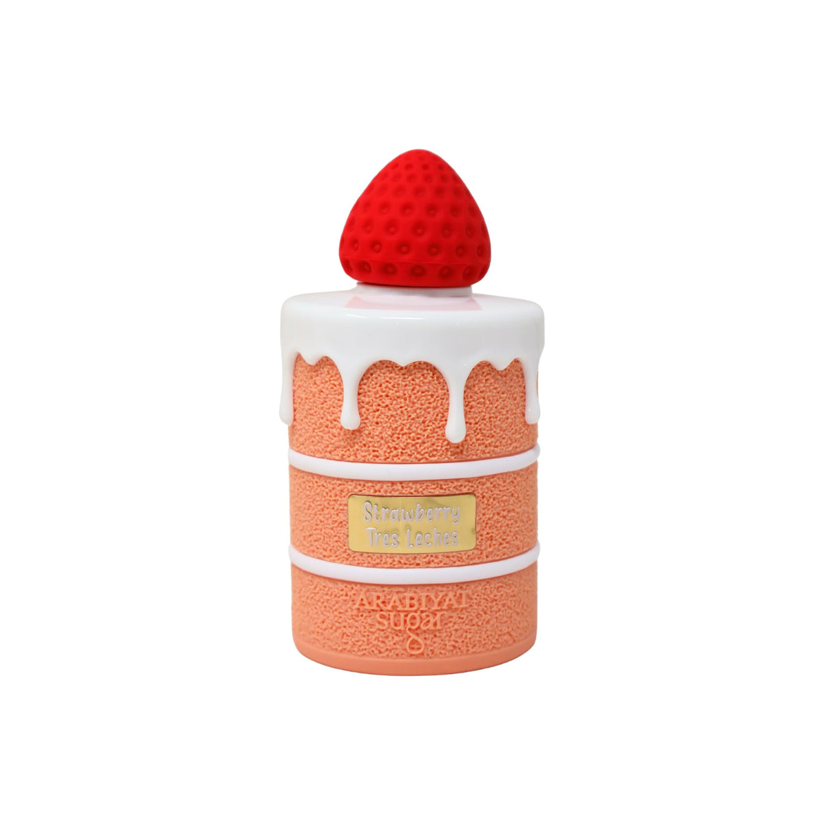 ARABIYAT Sugar Strawberry Tred Leches EDP cap close-up for premium feel