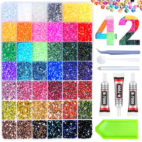AraKulago 46000pcs jelly rhinestones kit close-up showing vibrant color options for DIY bling.