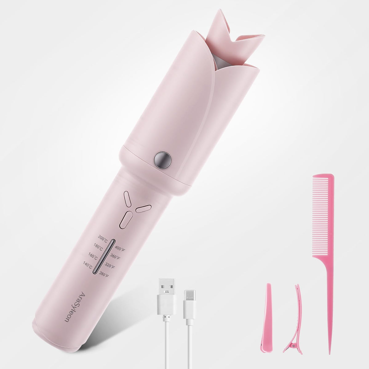 AraSyleon 360 heat protection curler pink highlights safe styling