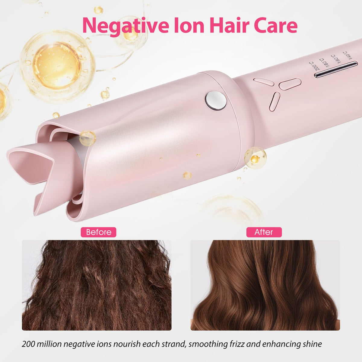 AraSyleon anti-tangle technology curler pink keeps styling smooth for beginners