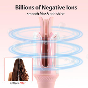 AraSyleon curling iron showing 3 curl sizes for versatile looks